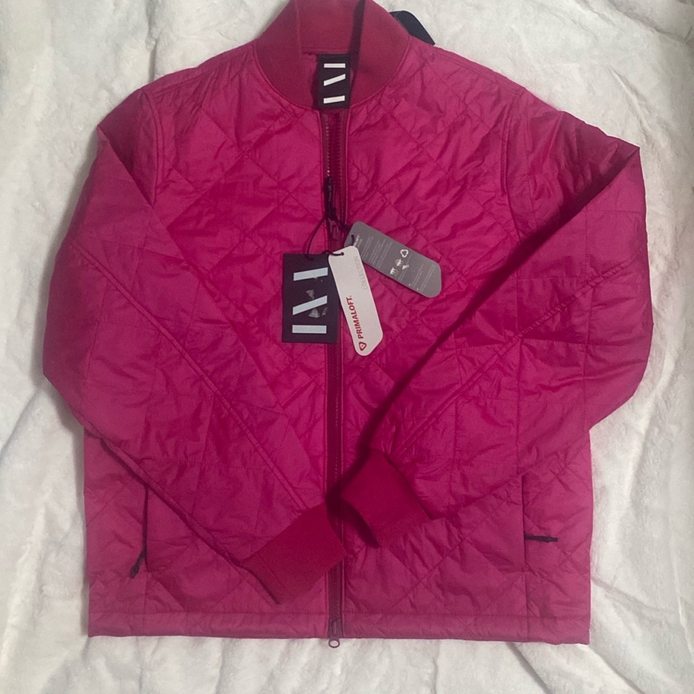 THE VERY WARM Fuchsia light weight Quilted Nylon Zip Up Jacket